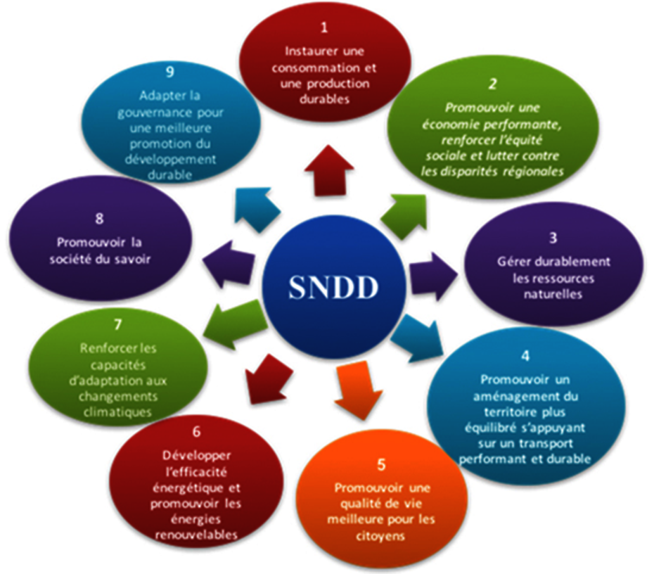 الشكل 1: التحديات المحددة في الاستراتيجية الوطنية للتنمية المستدامة 2015-2020 